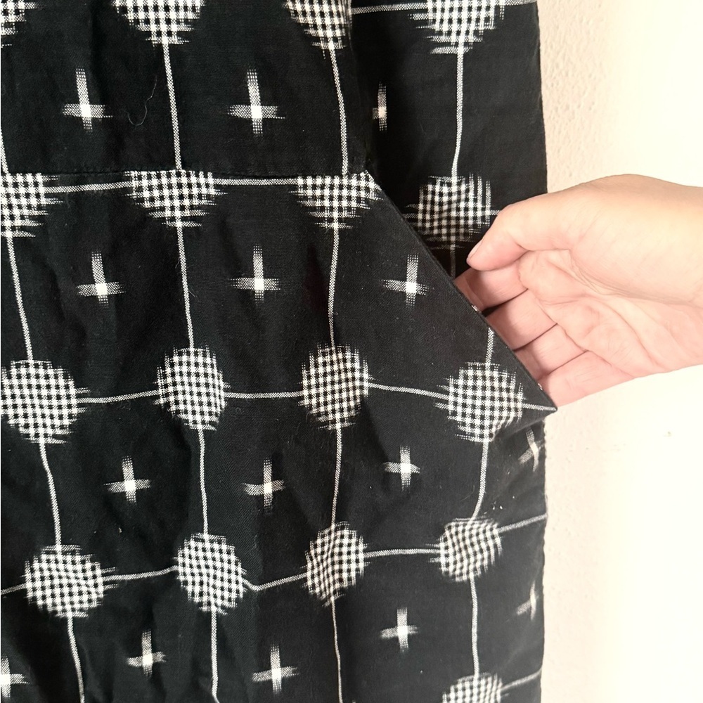 Matter Prints Black & White Geometric MIDI Tunic Dress - Japanese Inspired - Picture 4 of 14